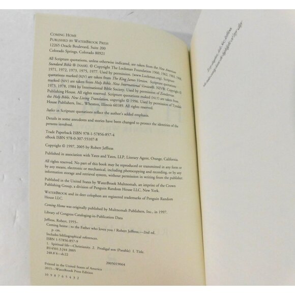 Coming Home To The Father Who Loves You By Robert Jeffress PTV 2015 Trade PB - Picture 5 of 5